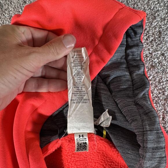 Under Armour Hoodie Medium ColdGear Fleece Big Logo Pullover 1273628 Athleisure - Picture 9 of 13
